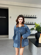 Load image into Gallery viewer, 【旧日微醺】高定系列 Vintage Suede Collar Denim Jacket 麂皮领水洗牛仔外套(JACKET Only)