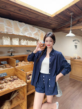 Load image into Gallery viewer, 【海岸晨光】独家定制Coastal Morning Premium Linen Top 高级亚麻休闲衬衫上衣两件套 (Top Only)