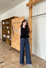 Load image into Gallery viewer, 【墨蓝轻奢】 高定系列 Indigo Pearl Tweed Denim 珍珠编织牛仔阔腿长裤(PANTS Only)