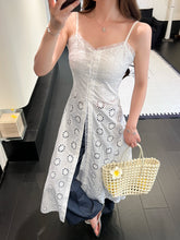 Load image into Gallery viewer, 【墨蓝轻奢】 高定系列 Indigo Pearl Tweed Denim 珍珠编织牛仔阔腿长裤(PANTS Only)