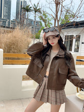 Load image into Gallery viewer, 【摩卡秋风】 高定系列 Mocha Breeze Faux-Leather Jacket 夹克(JACKET Only)