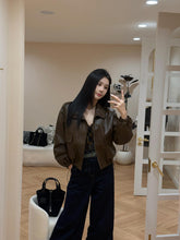 Load image into Gallery viewer, 【摩卡秋风】 高定系列 Mocha Breeze Faux-Leather Jacket 夹克(JACKET Only)