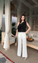 Load image into Gallery viewer, 【月白流纱】独家定制 Moonlight Ripple TOP 单肩荷叶上衣 (Top Only)