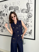 Load image into Gallery viewer, 【锋尚摩登】 高定系列 Modern Edge Contrast Denim Pants 仿牛仔阔腿长裤 (PANTS Only)