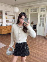 Load image into Gallery viewer, 【雪映星语】 高定系列 Winter Starlight Knit Cardigan 仿貂毛小香上衣 (TOP Only)