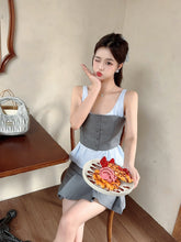 Load image into Gallery viewer, 【海风学院】高定系列Seabreeze Prep Structured Contrast Peplum Top上衣 (Top Only)