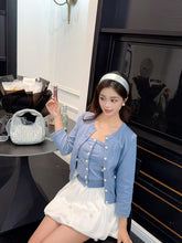 Load image into Gallery viewer, 【蔷蓝玫语】独家定制 Rose Button Knit Set 上衣 (TOP only)