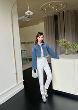 Load image into Gallery viewer, 【雪映珍语】独家定制 Pearl Pocket White Denim Pants 高腰珍珠牛仔长裤(PANTS Only)