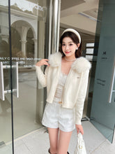 Load image into Gallery viewer, 【雪绒暖雾】 高定系列 Snowy Aura Fur Knit Jacket 狐狸毛绒连帽针织外套 (JACKET Only)