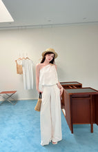 Load image into Gallery viewer, 【海屿蝶语】独家定制 Coastal Whisper One-Shoulder Linen Top 斜肩棉麻花苞上衣(TOP Only)