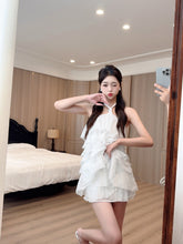 Load image into Gallery viewer, 【海沫轻舞】高定系列Seafoam Whisper Halter Top 浪漫层叠上衣(Top Only)