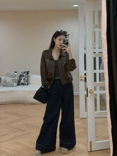 Load image into Gallery viewer, 【摩卡秋风】 高定系列 Mocha Breeze Faux-Leather Jacket 夹克(JACKET Only)