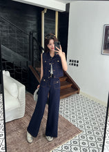 Load image into Gallery viewer, 【锋尚摩登】 高定系列 Modern Edge Contrast Denim Pants 仿牛仔阔腿长裤 (PANTS Only)