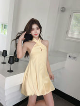 Load image into Gallery viewer, 【缎影花漾】 独家定制 Satin Bloom Halter Dress 连衣裙(DRESS Only)