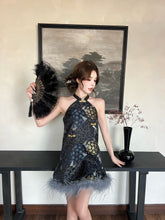 Load image into Gallery viewer, 【星河金羽】高定系列 鸵鸟毛新中式礼服
Galaxy Feather Couture 裙子(Dress Only)