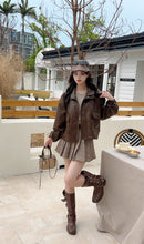 Load image into Gallery viewer, 【摩卡秋风】 高定系列 Mocha Breeze Faux-Leather Jacket 夹克(JACKET Only)