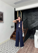 Load image into Gallery viewer, 【锋尚摩登】 高定系列 Modern Edge Contrast Denim Pants 仿牛仔阔腿长裤 (PANTS Only)