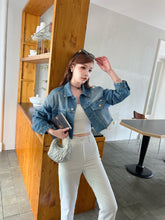 Load image into Gallery viewer, 【雪映珍语】独家定制 Pearl Pocket White Denim Pants 高腰珍珠牛仔长裤(PANTS Only)