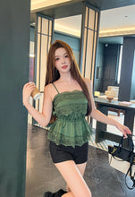 Load image into Gallery viewer, 【森语蕾影】独家定制 Forest Lace Satin Cami 缎面蕾丝吊带上衣(TOP Only)
