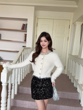 Load image into Gallery viewer, 【雪映星语】 高定系列 Winter Starlight Knit Cardigan 仿貂毛小香上衣 (TOP Only)