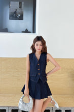 Load image into Gallery viewer, 【墨蓝流苏】高定系列 Indigo Fringe Denim Vest 牛仔流苏马甲(TOP Only)