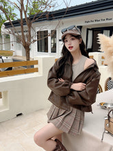 Load image into Gallery viewer, 【摩卡秋风】 高定系列 Mocha Breeze Faux-Leather Jacket 夹克(JACKET Only)