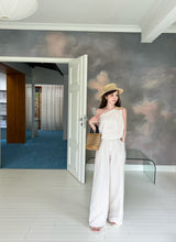 Load image into Gallery viewer, 【海屿蝶语】独家定制 Coastal Whisper One-Shoulder Linen Top 斜肩棉麻花苞上衣(TOP Only)