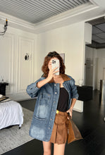 Load image into Gallery viewer, 【旧日微醺】高定系列 Vintage Suede Collar Denim Jacket 麂皮领水洗牛仔外套（JACKET Only）
