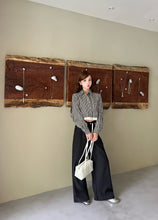 Load image into Gallery viewer, 【银线序曲】独家定制 Silver Line Cropped Shirt 黑白线条短版衬衫（TOP Only）
