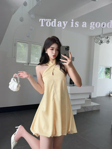 【缎影花漾】 独家定制 Satin Bloom Halter Dress 连衣裙（DRESS Only）