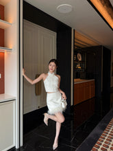 Load image into Gallery viewer, 【霜映金羽】 高定系列 Golden Feather Tweed Skirt 亮片羽边小香短裙 (SKIRT Only)
