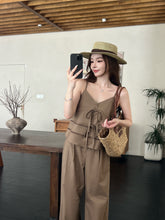 Load image into Gallery viewer, 【暮野微风】独家定制 Mocha Breeze Linen Pants 亚麻阔腿长裤（PANTS Only）
