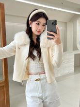 Load image into Gallery viewer, 【雪绒暖雾】 高定系列 Snowy Aura Fur Knit Jacket 狐狸毛绒连帽针织外套 (JACKET Only)
