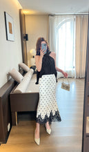 Load image into Gallery viewer, 【墨珠蕾影】高定系列 Noir Pearl Lace Mermaid Skirt 波点蕾丝鱼尾半裙（SKIRT Only）
