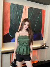 Load image into Gallery viewer, 【森语蕾影】独家定制 Forest Lace Satin Cami 缎面蕾丝吊带上衣（TOP Only）
