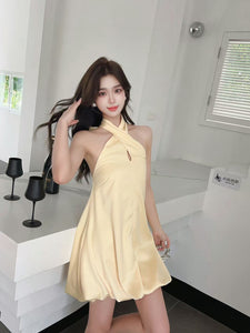 【缎影花漾】 独家定制 Satin Bloom Halter Dress 连衣裙（DRESS Only）
