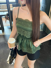Load image into Gallery viewer, 【森语蕾影】独家定制 Forest Lace Satin Cami 缎面蕾丝吊带上衣（TOP Only）
