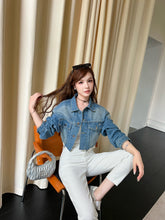 Load image into Gallery viewer, 【雪映珍语】独家定制 Pearl Pocket White Denim Pants 高腰珍珠牛仔长裤（PANTS Only）
