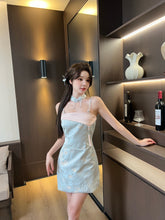 Load image into Gallery viewer, 【霜绣花吟】 高定系列 Frost Blossom Jacquard Mini Dress 新中式刺绣迷你礼服 (DRESS Only)
