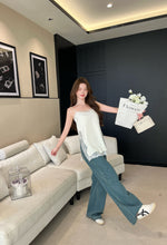 Load image into Gallery viewer, 【星屿蓝调】独家定制 Stardust Coast Wide Leg Jeans 星链织带牛仔拖地裤（PANTS Only）
