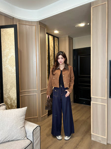 【锋尚摩登】 高定系列 Modern Edge Contrast Denim Pants 仿牛仔阔腿长裤 (PANTS Only)