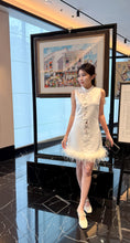 Load image into Gallery viewer, 【霜华映羽】 高定系列 Frosted Grace Feather Qipao 珍珠羽裳缎面新中式旗袍连衣裙 (DRESS Only)
