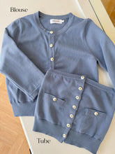 Load image into Gallery viewer, 【蔷蓝玫语】独家定制 Rose Button Knit Set 上衣 (TOP only)

