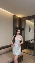 Load and play video in Gallery viewer, 【霜绣花吟】 高定系列 Frost Blossom Jacquard Mini Dress 新中式刺绣迷你礼服 (DRESS Only)
