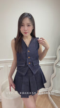 Load and play video in Gallery viewer, 【墨蓝流苏】高定系列 Indigo Fringe Denim Vest 牛仔流苏马甲（TOP Only）

