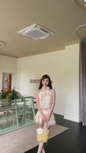 Load and play video in Gallery viewer, 【暖雾花屿】高定系列 Golden Bloom Halter Dress 晕染花瓣裤裙洋装（DRESS Only）
