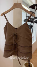 Load and play video in Gallery viewer, 【暮野微风】独家定制 Mocha Breeze Linen Pants 亚麻阔腿长裤（PANTS Only）

