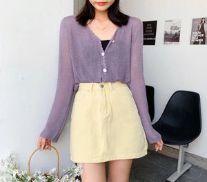 LONG SLEEVE KNITTED CARDIGAN