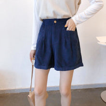 Load image into Gallery viewer, CORDUROY HIGH WAIST SHORTS

