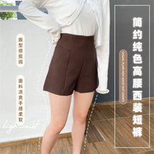 Load image into Gallery viewer, CASUAL PLAIN HIGH WAIST SUIT SHORTS
